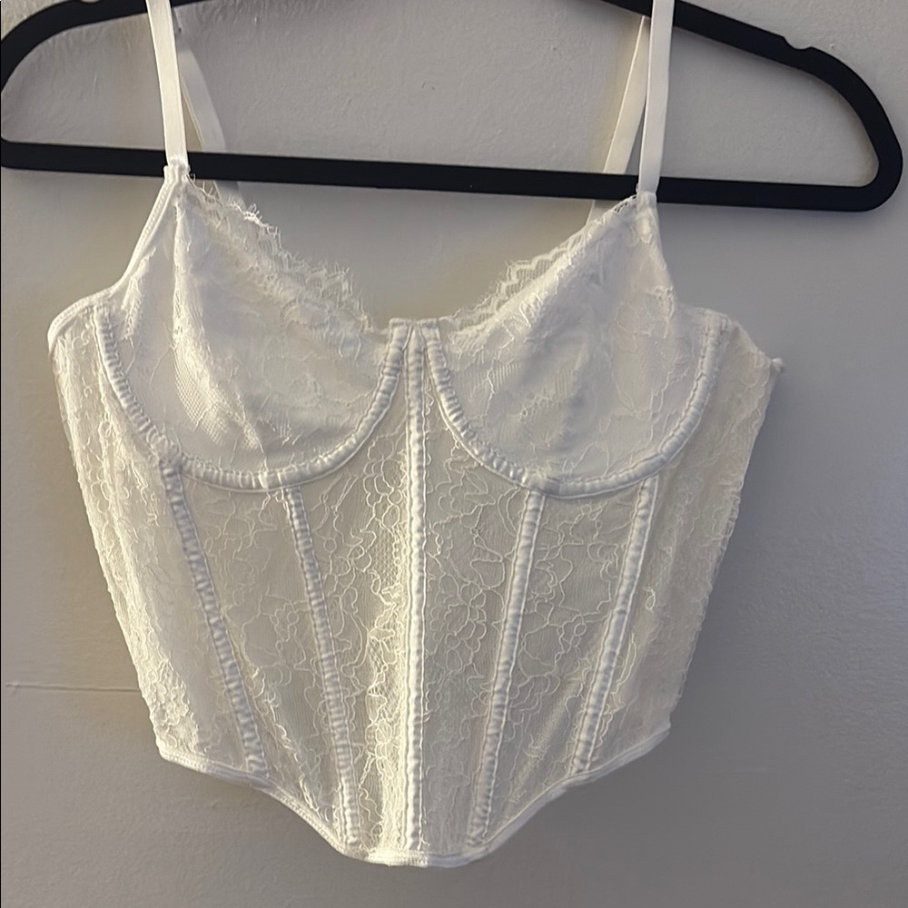 White Lace Corset Top